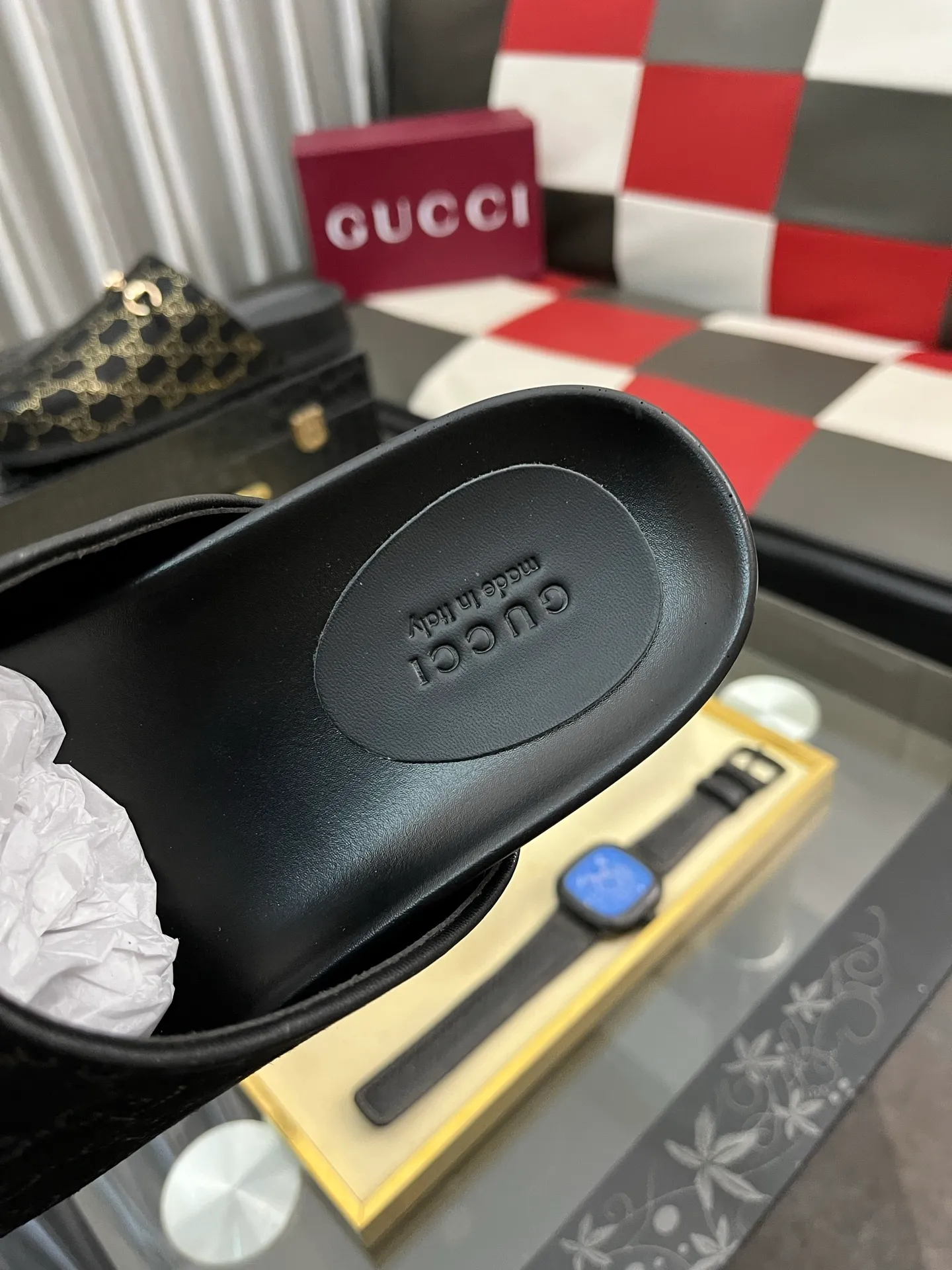 Ex-factory price: 420⌚️⌚️[Gucci] 2025 new season half-slip men's shoes, made of Italian imported first-layer frosted cowhide➕sheepskin lining, original hardware buckle, original combination wear-resistant outsole, real shot 🎬 Very comfortable on the feet, size 38-44